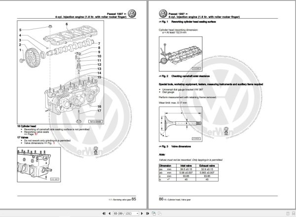 Volkswagen Passat 3B 3B2 3B5 Workshop Manual 1997 2005 2