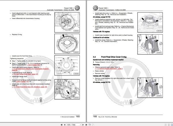 Volkswagen Passat 3B5 Variant Workshop Manual 1998 2000 2