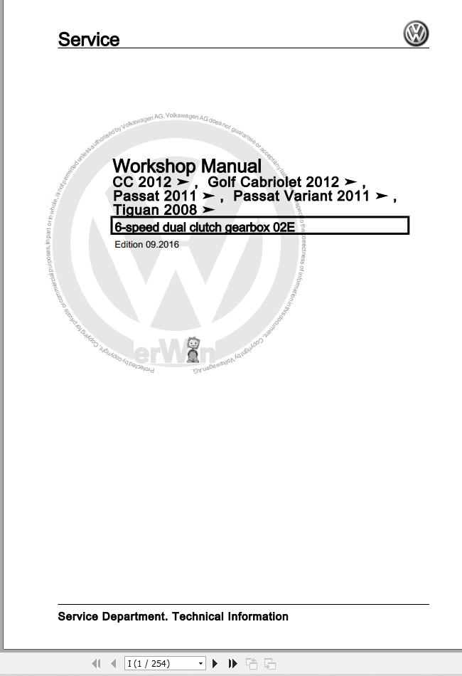 Volkswagen Passat CC 35 357 358 Workshop Manual 2009 1