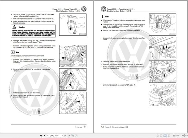 Volkswagen Passat Variant 36 362 365 3G2 3G5 Workshop Manual 2011 2017 3