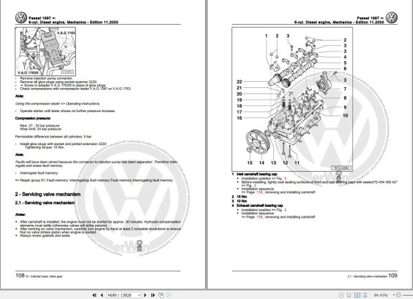 Volkswagen Passat Variant 3B 3B2 3B5 Workshop Manual 1997 2005 2