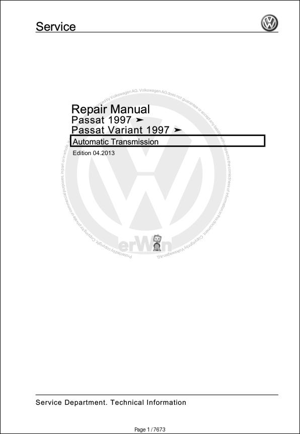 Volkswagen Passat and Passat Wagon Workshop Manual 2001 2005 1