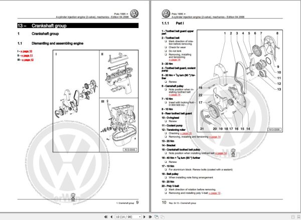 Volkswagen Polo 6N 6N1 6N2 6V 6V2 6V5 Workshop Manual 1995 2002 2