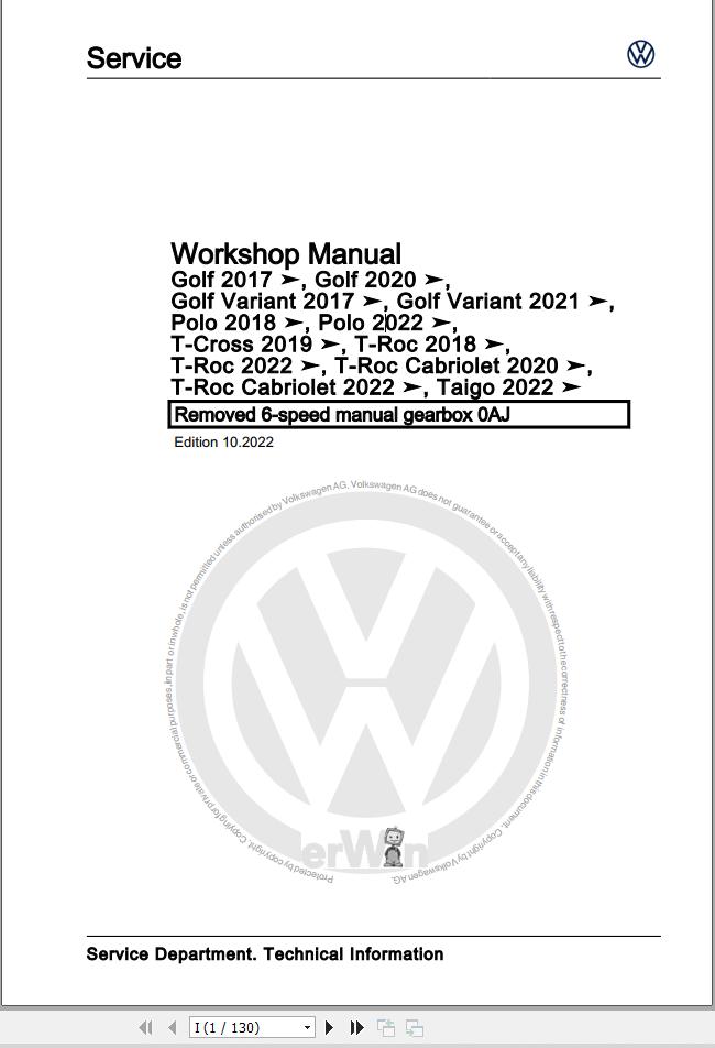 Volkswagen Polo AE1 Workshop Manual 2022 1
