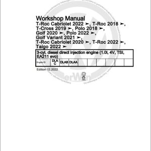 Volkswagen Polo AW1 BZ2 BZ1 Workshop Manual 2018 2021 1