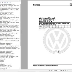 Volkswagen Scirocco 137 138 Workshop Manual 2008 2017 1