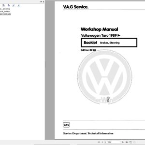 Volkswagen Taro 7A 7AE 7AG 7AX Workshop Manual 1989 1997 1