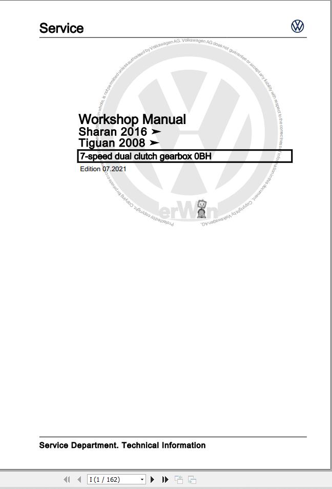 Volkswagen Tiguan 5N to BJ2 Workshop Manual 2008 1