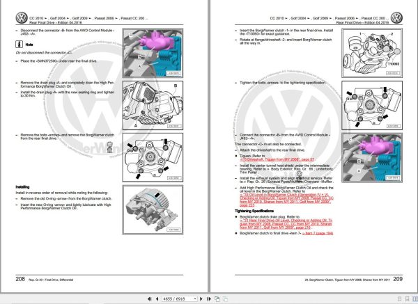 Volkswagen Tiguan 5N1 Workshop Manual 2009 2012 2