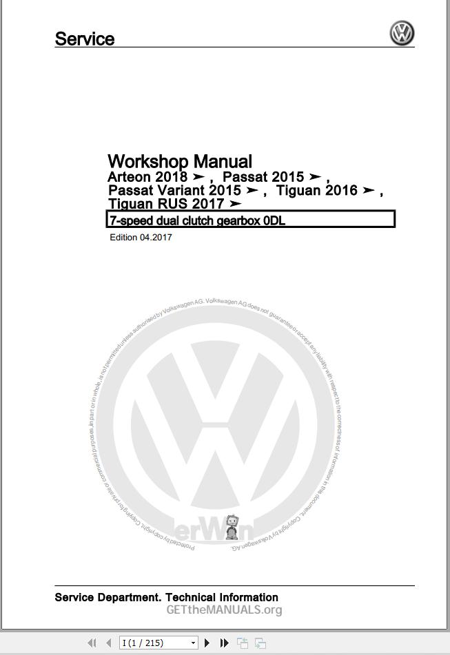 Volkswagen Tiguan Workshop Manual 2016 2020 1