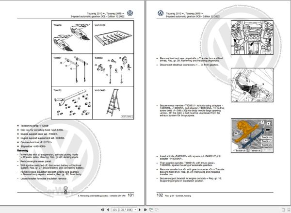 Volkswagen Touareg 7L 7L6 7LA 7P 7P5 7P6 Workshop Manual 2003 2017 3