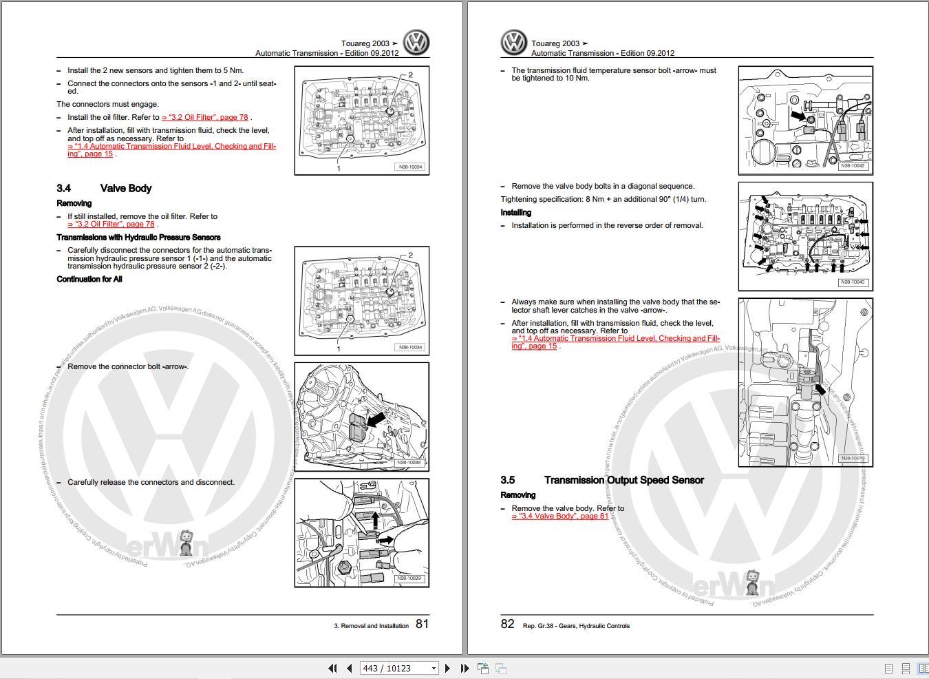 Volkswagen Touareg 7L Workshop Manual 2005 2011 1