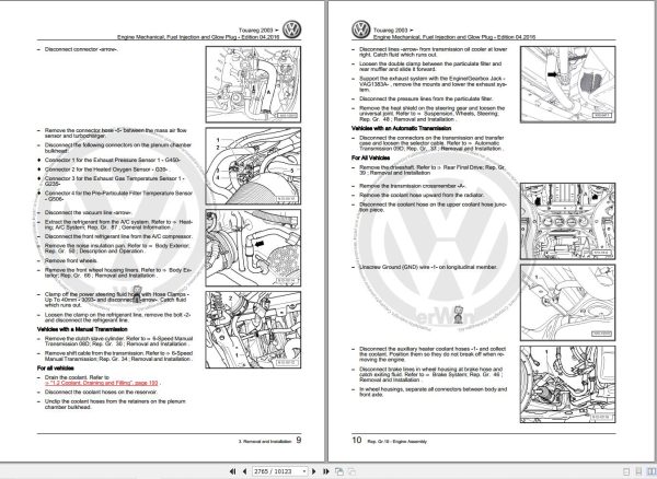 Volkswagen Touareg 7L Workshop Manual 2005 2011 2