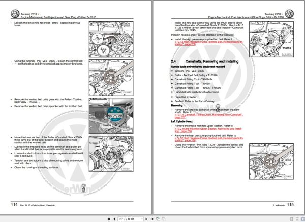 Volkswagen Touareg 7P5 Workshop Manual 2011 2015 2