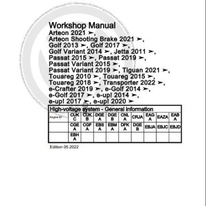 Volkswagen Touareg CR CR7 Workshop Manual 2018 2023 1