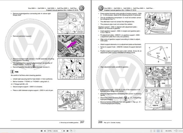 Volkswagen Touran 1T 1T0 1T1 1T2 1T3 Workshop Manual 2003 2015 2