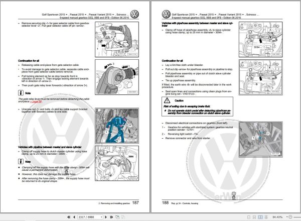 Volkswagen Touran 5T1 Workshop Manual 2015 2019 2