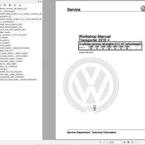 Volkswagen Transporter SF SG Workshop Manual 2016 2020 1