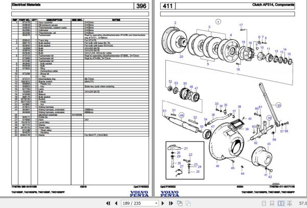 Volvo Penta Industrial Engine TAD1630P to TWD1630PP Parts Catalog 2