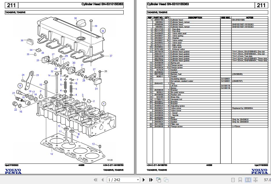 Volvo Penta Industrial Engine TAD420VE TD420VE Parts Catalog 1