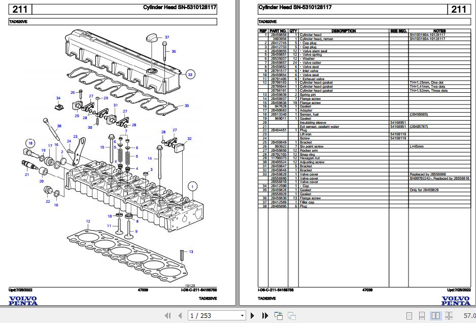 Volvo Penta Industrial Engine TAD620VE Parts Catalog 1
