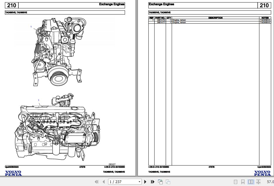 Volvo Penta Industrial Engine TAD650VE TAD660VE Parts Catalog 1