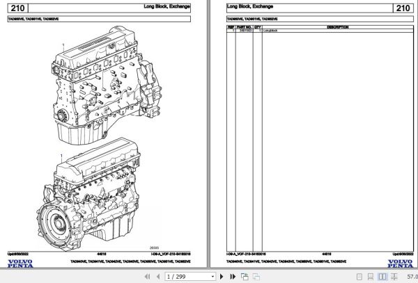 Volvo Penta Industrial Engine TAD940VE to TAD952VE Parts Catalog 1