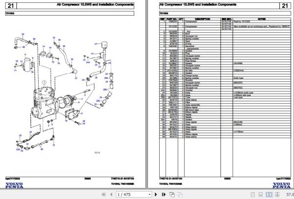 Volvo Penta Industrial Engine TD100G TWD1030ME Parts Catalog 1