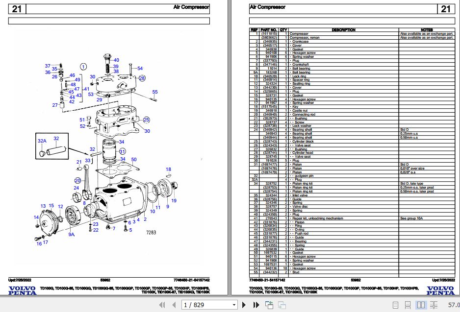 Volvo Penta Industrial Engine TD100G to TID100K Parts Catalog 1