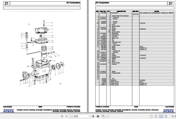 Volvo Penta Industrial Engine TD120HP to TID121KP Parts Catalog 1
