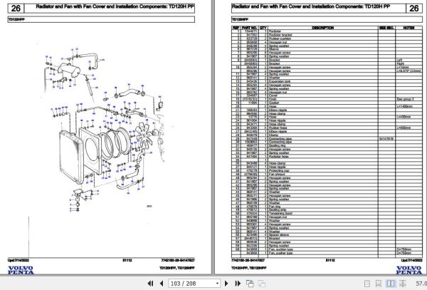 Volvo Penta Industrial Engine TD120HPP TID120HPP Parts Catalog 2