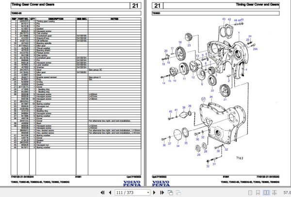 Volvo Penta Industrial Engine TD60D to TID60DG Parts Catalog 2