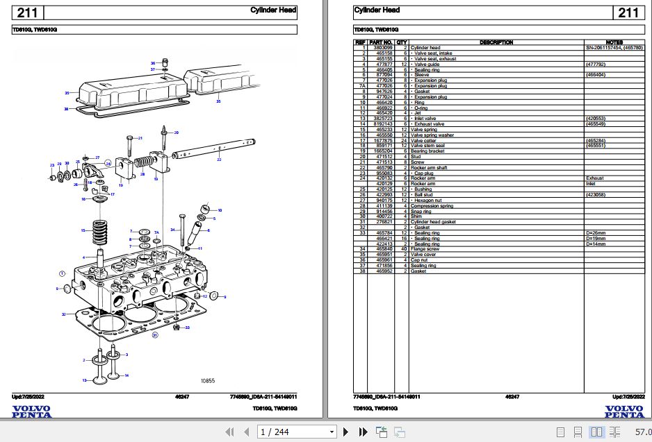 Volvo Penta Industrial Engine TD610G TWD610G Parts Catalog 1