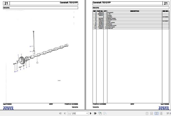 Volvo Penta Industrial Engine TID121FG Parts Catalog 1