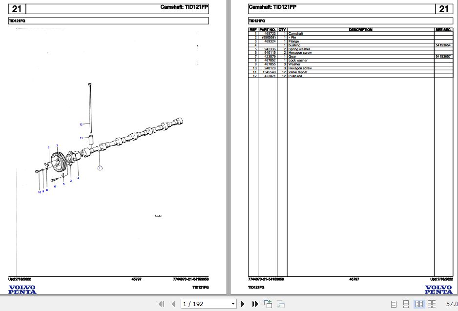 Volvo Penta Industrial Engine TID121FG Parts Catalog 1
