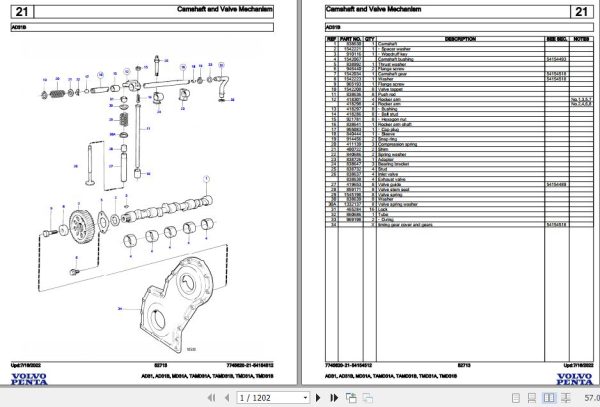 Volvo Penta Marine Diesel Engines AD31 to TMD31B Parts Catalog 1