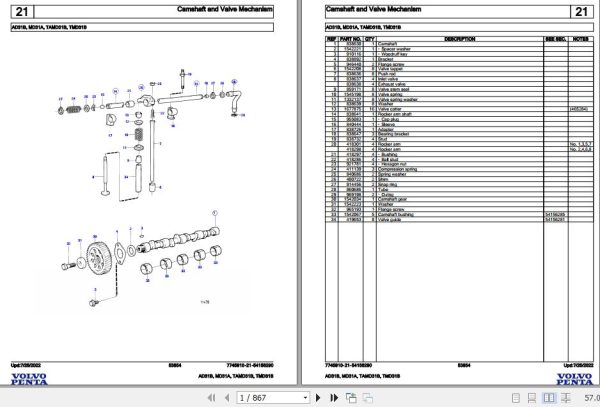 Volvo Penta Marine Diesel Engines AD31B to TMD31B Parts Catalog 1