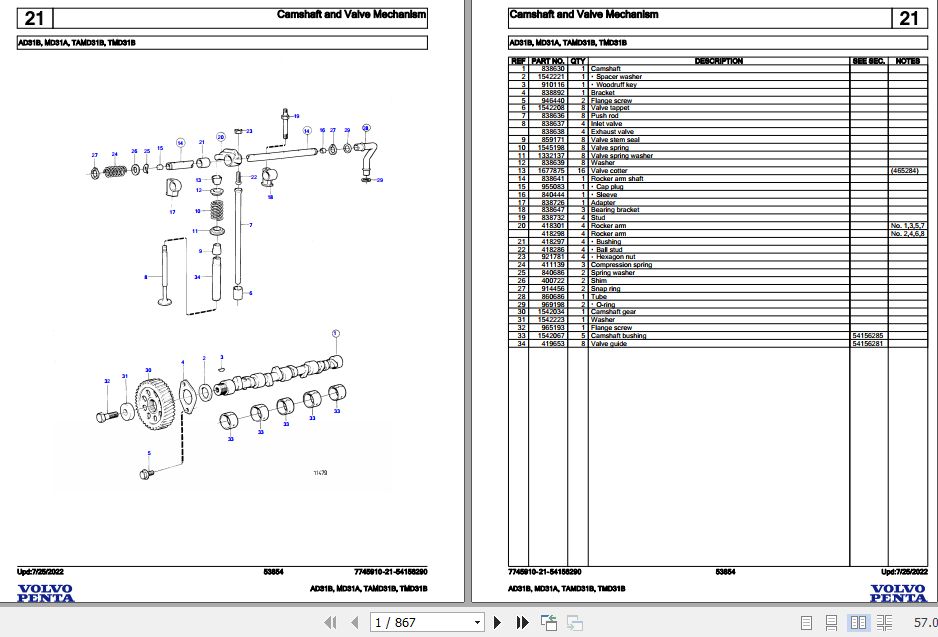 Volvo Penta Marine Diesel Engines AD31B to TMD31B Parts Catalog 1