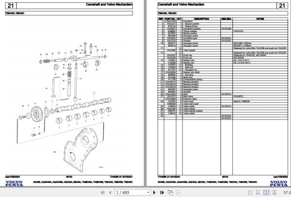 Volvo Penta Marine Diesel Engines AD40B to TMD40C Parts Catalog 1