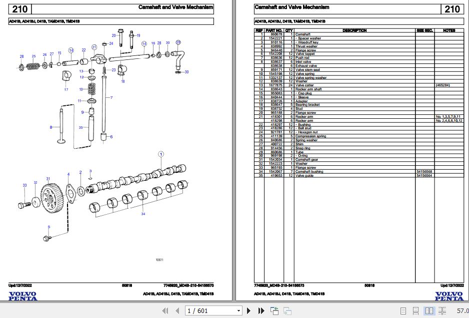 Volvo Penta Marine Diesel Engines AD41B to TMD41B Parts Catalog 1