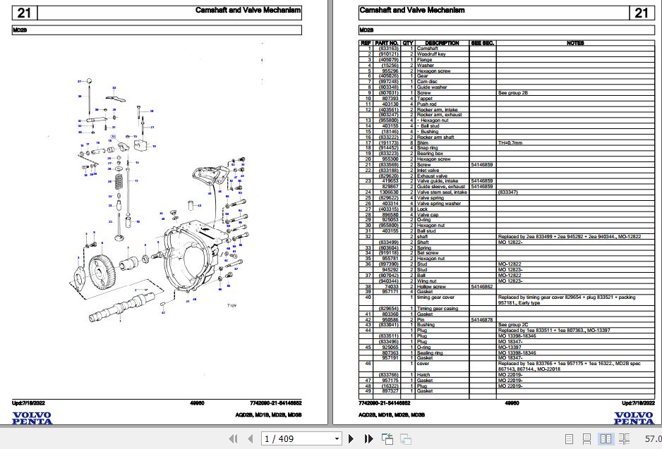 Volvo Penta Marine Diesel Engines AQD2B to MD3B Parts Catalog 1