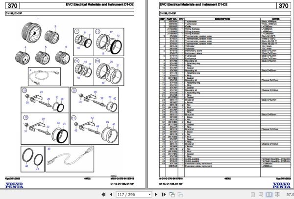 Volvo Penta Marine Diesel Engines D1 13 D1 13B D1 13F Parts Catalog 2