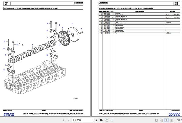 Volvo Penta Marine Diesel Engines D11A A to D11A E MP Parts Catalog 1