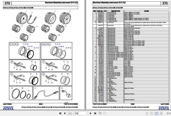 Volvo Penta Marine Diesel Engines D11A A to D11A E MP Parts Catalog 2