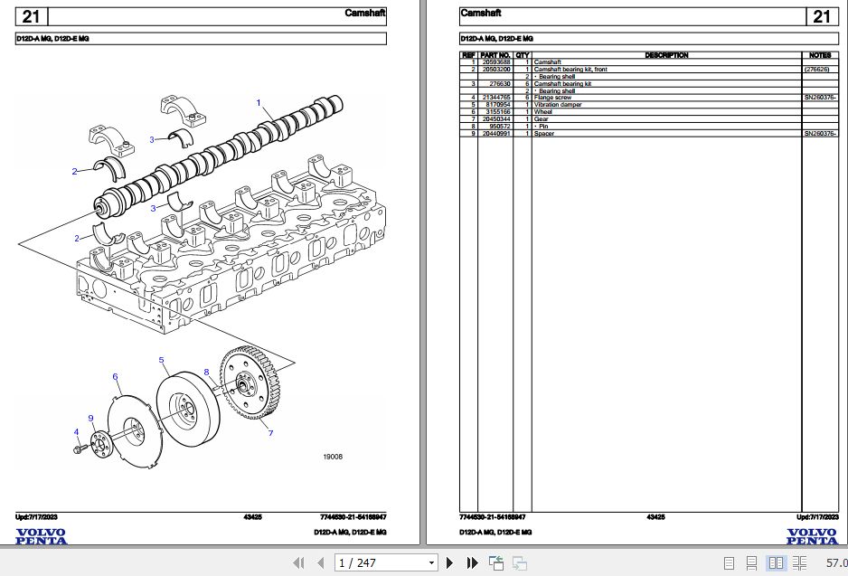Volvo Penta Marine Diesel Engines D12D A MG D12D E MG Parts Catalog 1