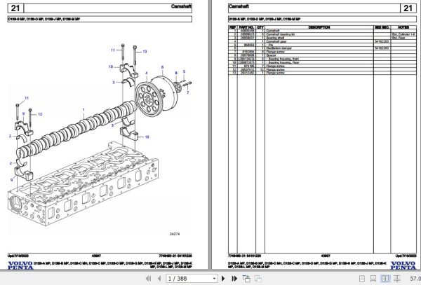 Volvo Penta Marine Diesel Engines D13B A MP to D13B M MP Parts Catalog 1
