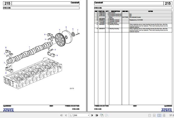 Volvo Penta Marine Diesel Engines D16C A MG Parts Catalog 1