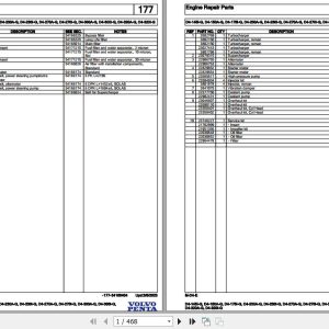 Volvo Penta Marine Diesel Engines D4 145I G to D4 320I G Parts Catalog 1
