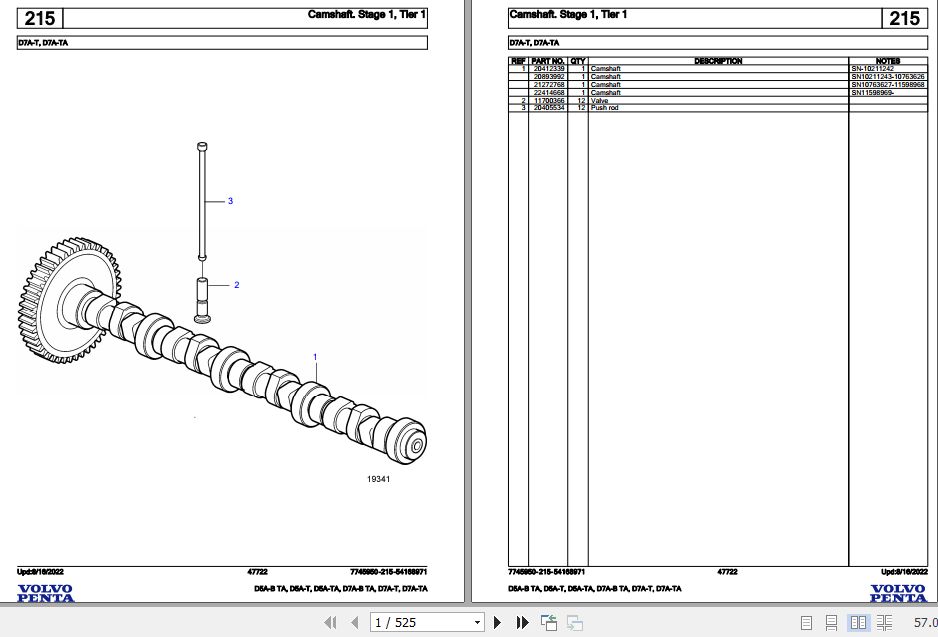 Volvo Penta Marine Diesel Engines D5A B TA to D7A TA Parts Catalog 1