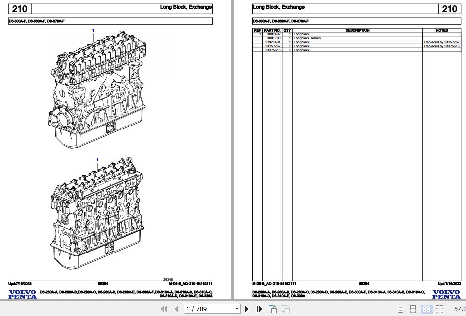Volvo Penta Marine Diesel Engines D6 280A A to D6 330A Parts Catalog 1